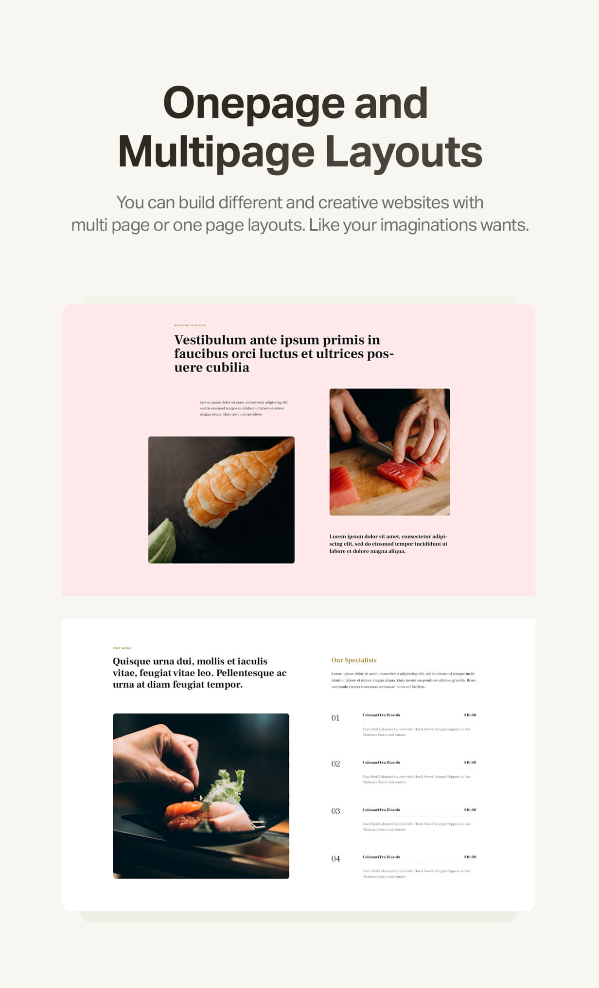 Onepage and multipage