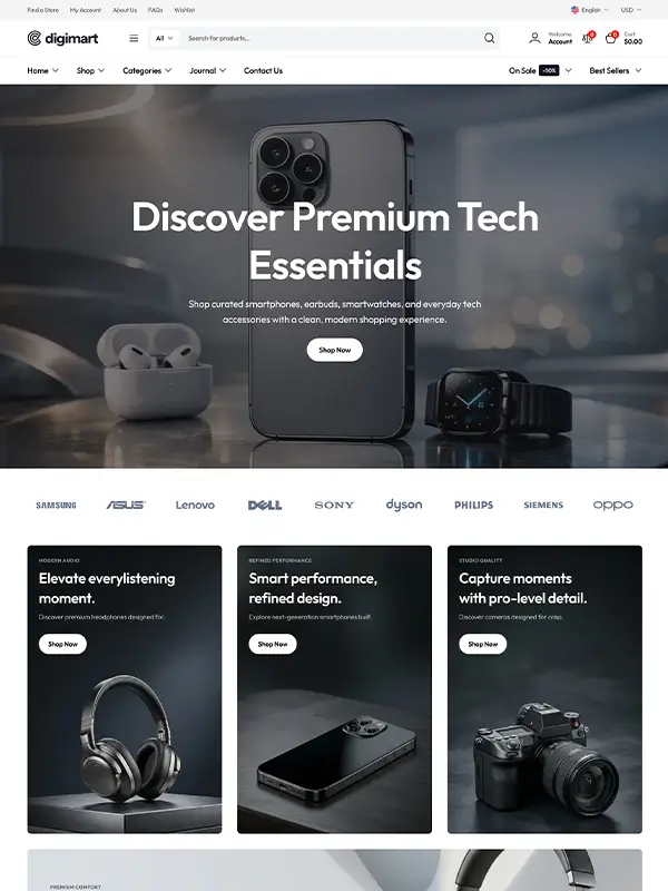 Electronics Store WooCommerce Theme Homepage 01