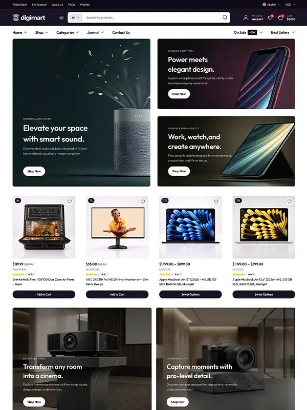Electronics Store WooCommerce Theme Homepage 03