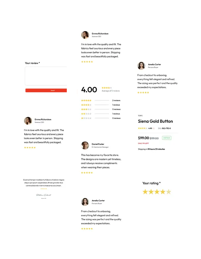 Product Reviews & Rating Average