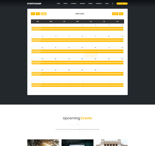 Eventchamp WordPress Theme – Calendar v1