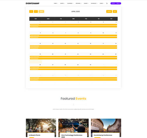 Eventchamp WordPress Theme – Calendar v2