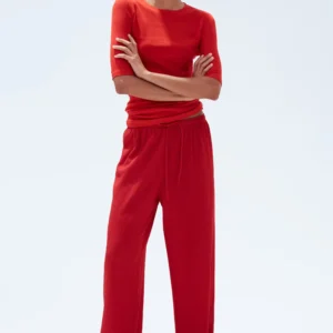 Scarlet Flow Wide-Leg Pants