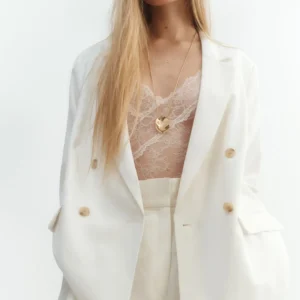 Tailored Double-Breasted Relaxed Blazer