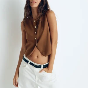 Siena Gold Button Vest