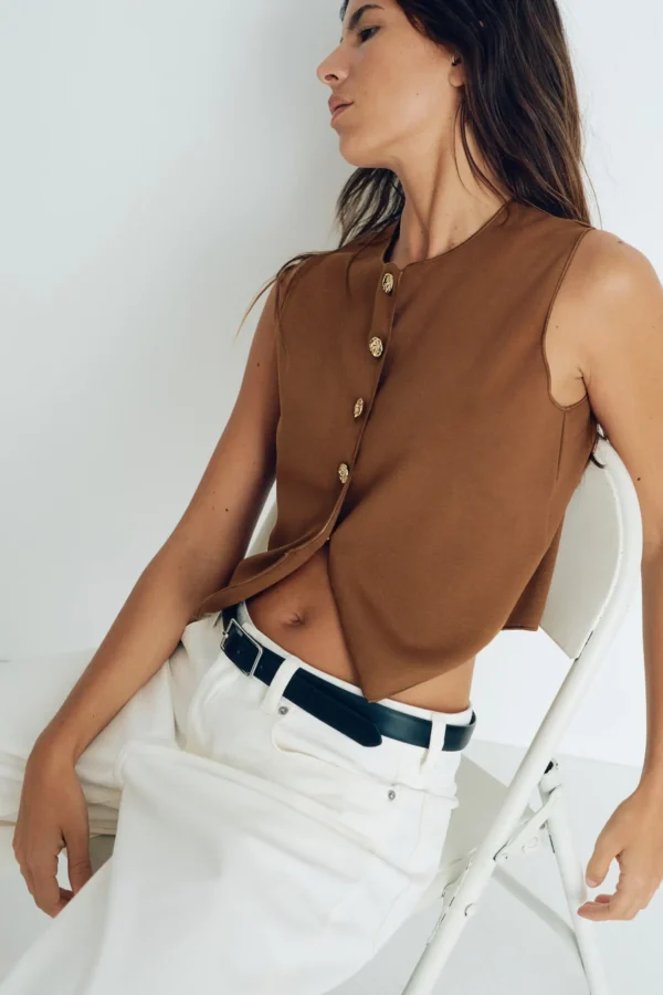 Siena Gold Button Vest