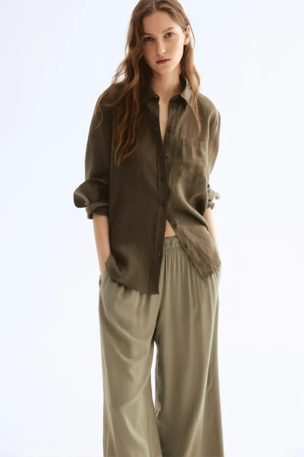 Relaxed Linen Button-Up Shirt