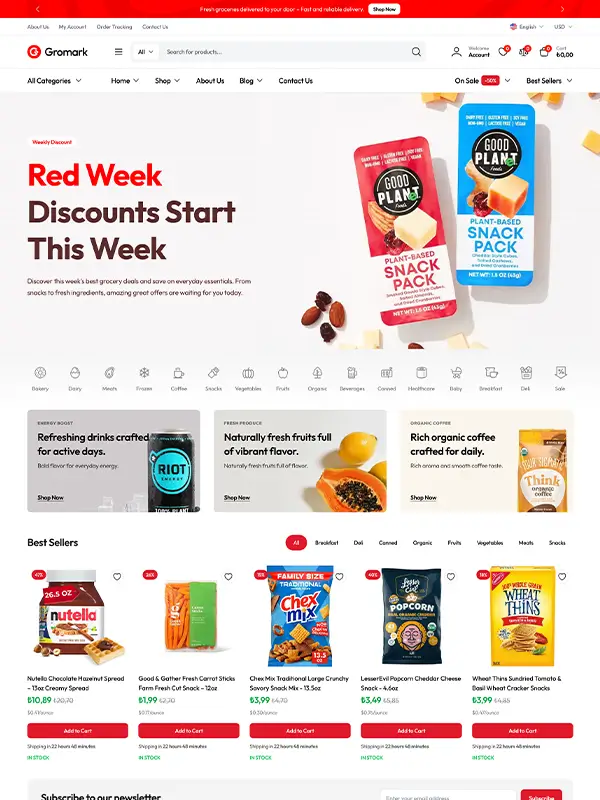 Gromark Grocery WooCommerce Theme Homepage 01