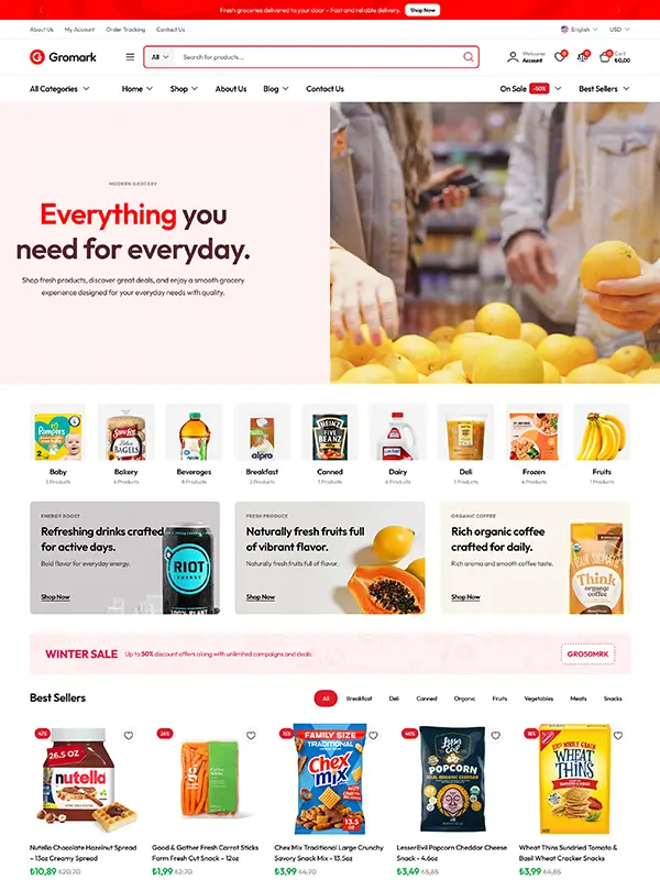 Gromark Grocery WooCommerce Theme Homepage 09
