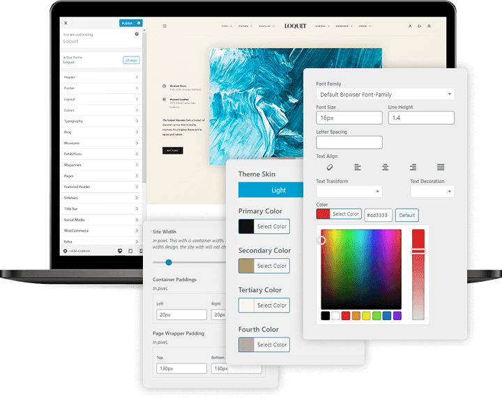 Advanced theme customizer