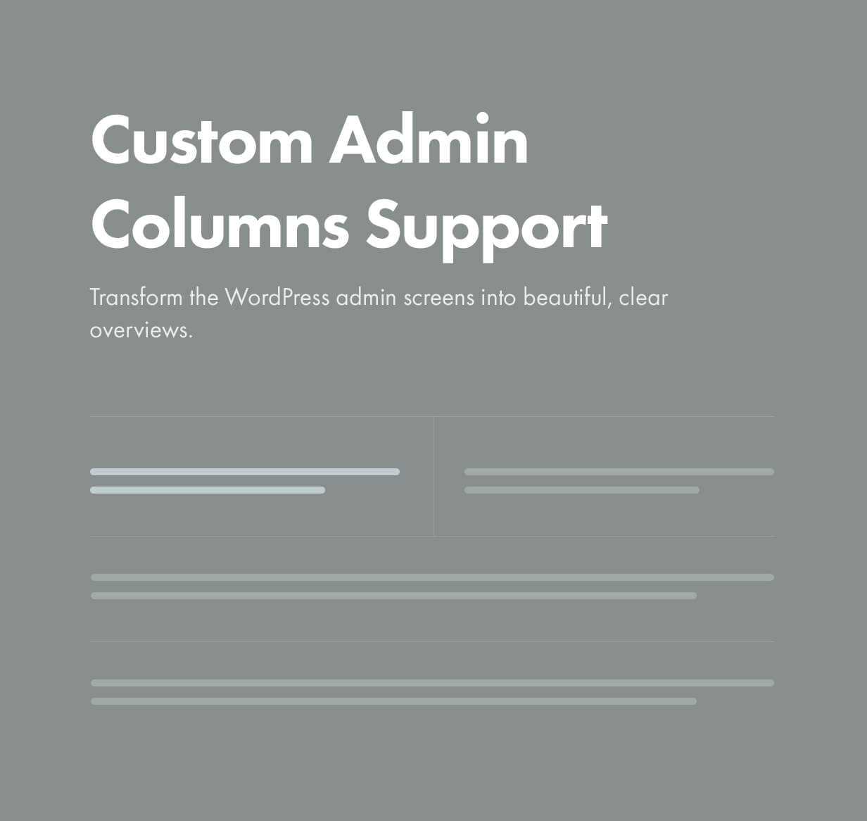 Custom admin columns support