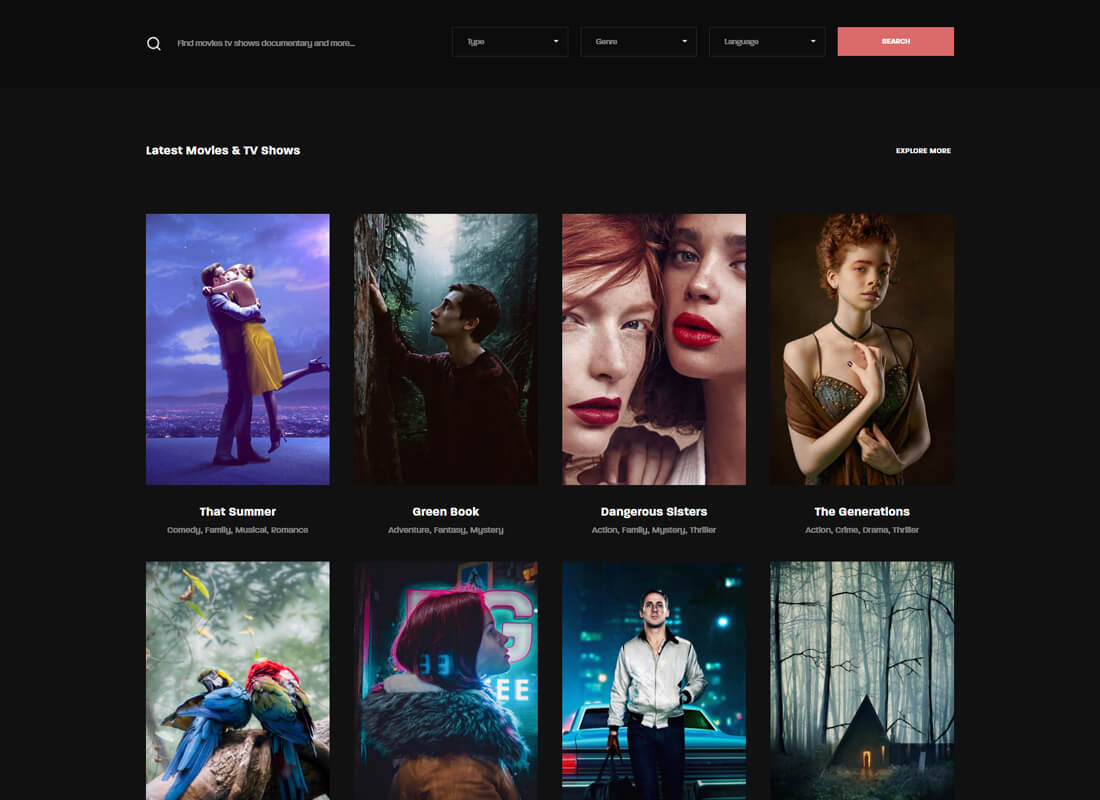 Movie & TV Show Listing