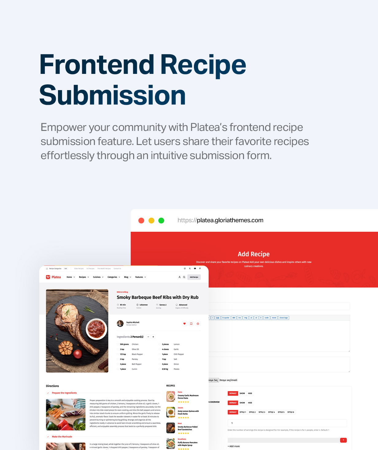 Frontend Recipe Submission