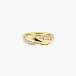 Dôme Brioche Pavé Lab Grown Sapphire Ring