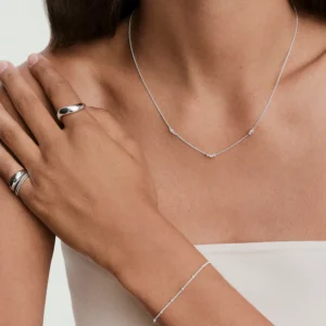 Floating Lab Grown Sapphire Necklace