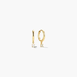 Round Lab Grown Sapphire Hoops