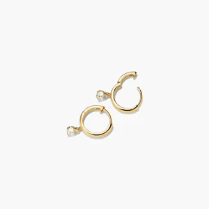 Round Lab Grown Sapphire Hoops