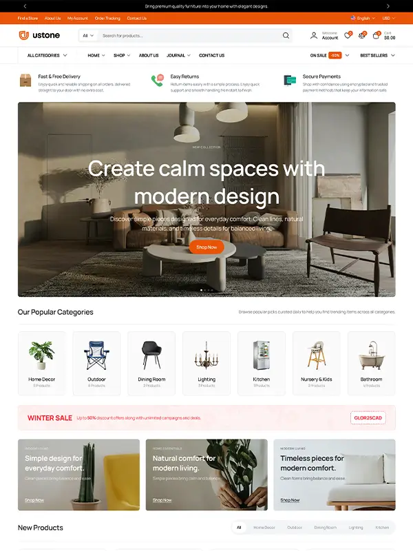 Ustone Grocery WooCommerce Theme Homepage 06
