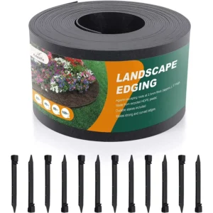 Black Plastic Garden Landscape Edging, 5” Tall Border Coil