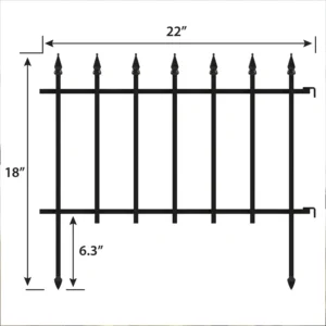 Expert Gardener Empire Black Powder Coated Steel Garden Border