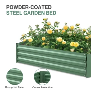 Aoodor 4ft. x 4ft. x 3ft. Raised Garden Metal Bed Mini Greenhouse Kit